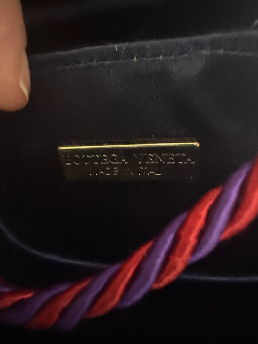 Vintage Bottega Veneta woven grosgrian ribbon colorful small flap bag with cord - Picture 8 of 13